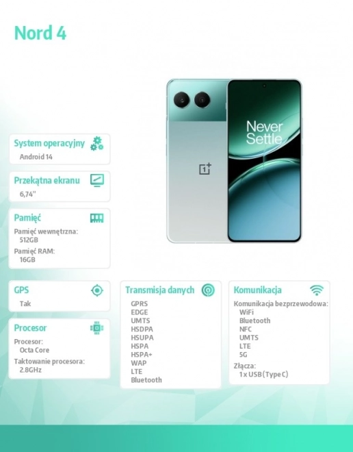 Zöld OnePlus Nord 4 5G okostelefon