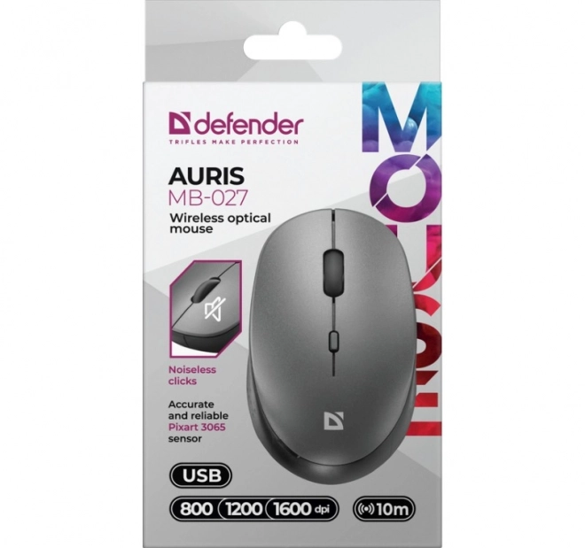 Vezeték nélküli egér AURIS MB-027 800/1200/1600 DPI – Szürke