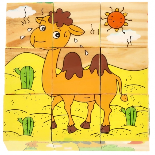 Fa oktatási puzzle Safari 3D 6v1