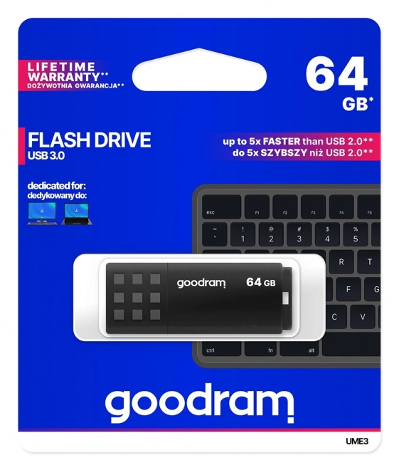 Goodram pendrive 64GB USB 3.0 fekete