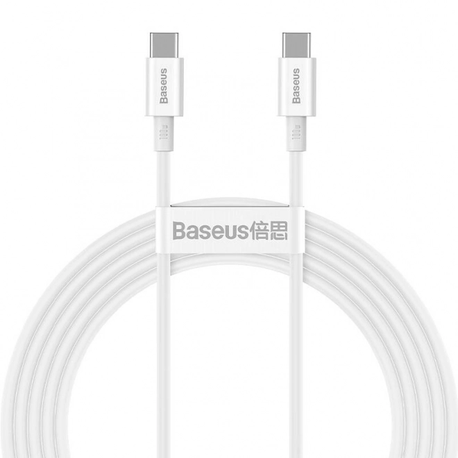 baseus superior series gyors töltő kábel usb-c - usb-c, 2m, fehér