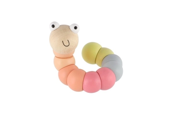 Színes fa hernyó 16 cm