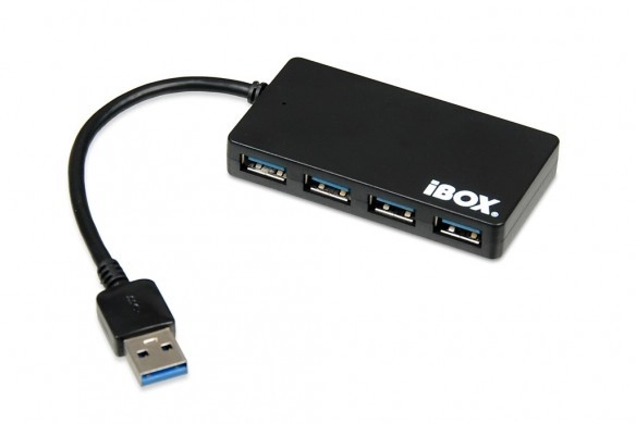 Slim USB 3.0 hub 4 portos fekete