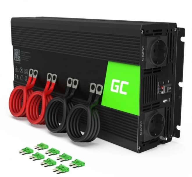 Green Cell autós feszültségátalakító 12V-ról 230V-ra 2000W/4000W tiszta szinuszhullám