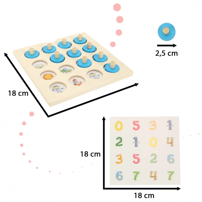 Montessori memória társasjáték fából készült puzzle szettel