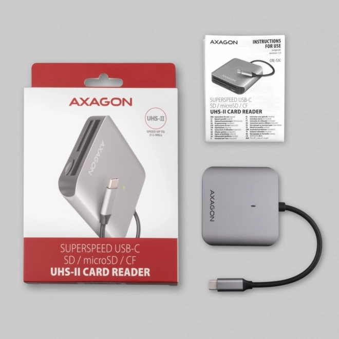 Axagon többslotos USB-C kártyaolvasó