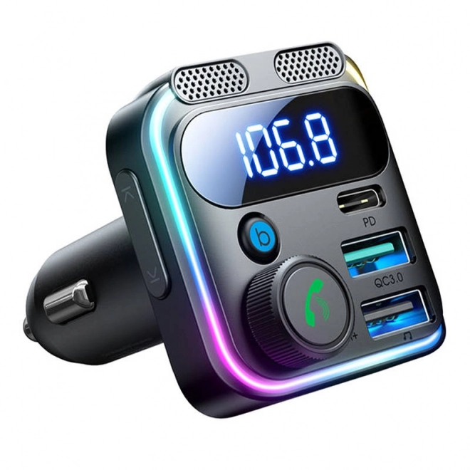 Autós FM Transmitter Joyroom Duál Mikrofonnal 48 W - Fekete
