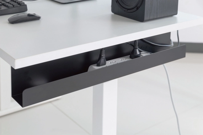 Acél kábel- és tápkábel szervező tartó, fekete 60 cm