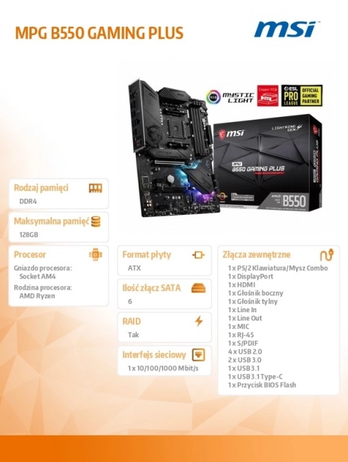 Mpg b550 gaming plus alaplap