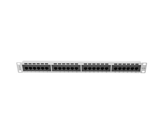 Szürke 24 portos patch panel 1U Kat.5E