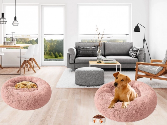 Bolyhos macskaágy puha kanapé párna 80 cm – Rózsaszín