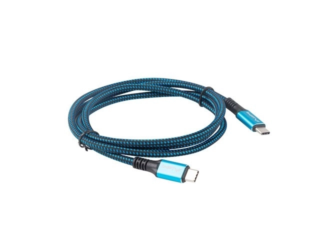 Usb-c kábel lanberg usb4 1,2 m 100 w 8k 60hz fekete-kék