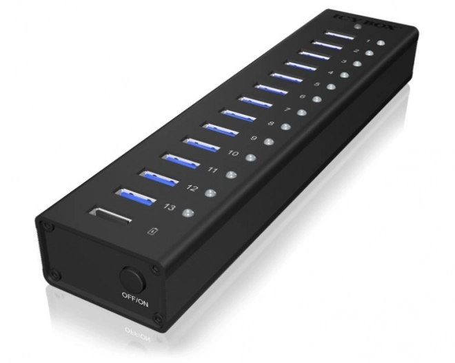 13 portos aktív USB Hub alumínium házban