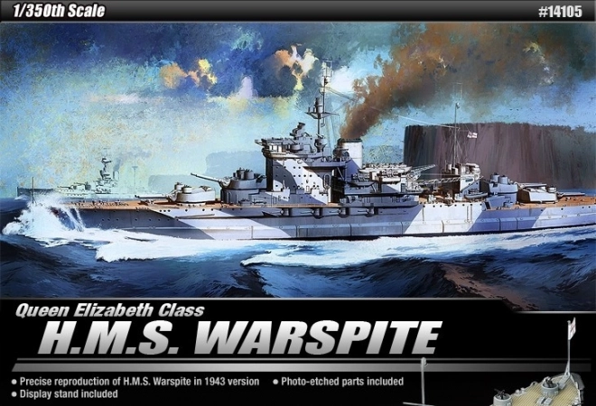 H.M.S. Warspite hajó modell készlet