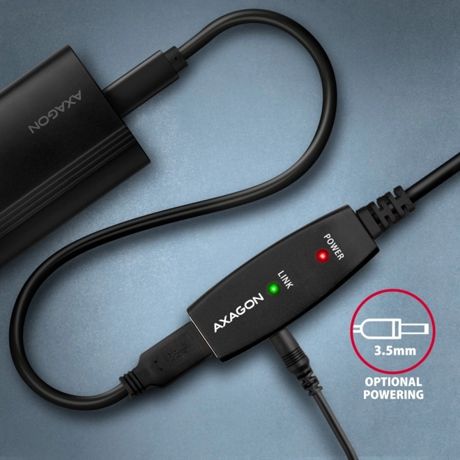 Axagon aktív USB 2.0 hosszabbítókábel repeater 5m