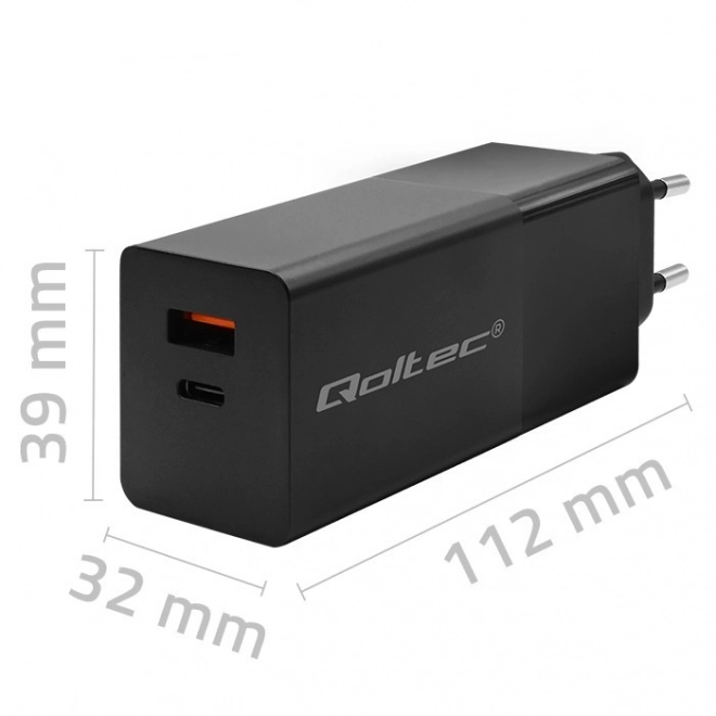 Qoltec GaN Power Pro fekete töltő