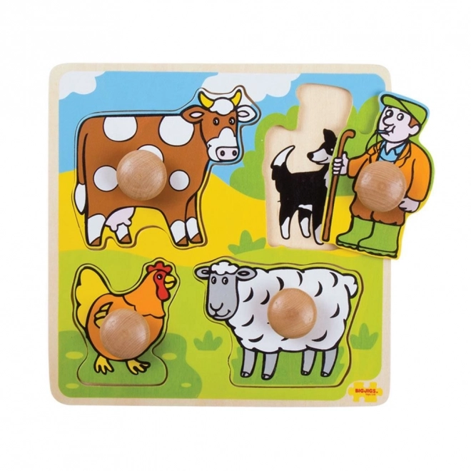 Bigjigs Toys farmás oktató puzzle