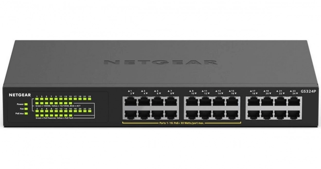 Felügyelet nélküli 24 portos PoE+ gigabites kapcsoló GS324P