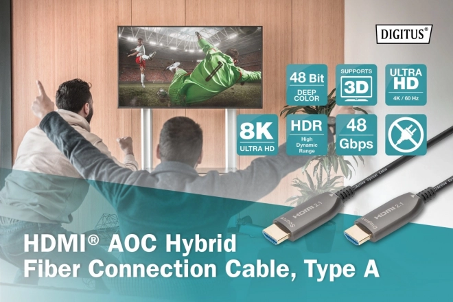 Ultra High Speed HDMI 2.1 hibrid csatlakozókábel 8K/60Hz 10m fekete