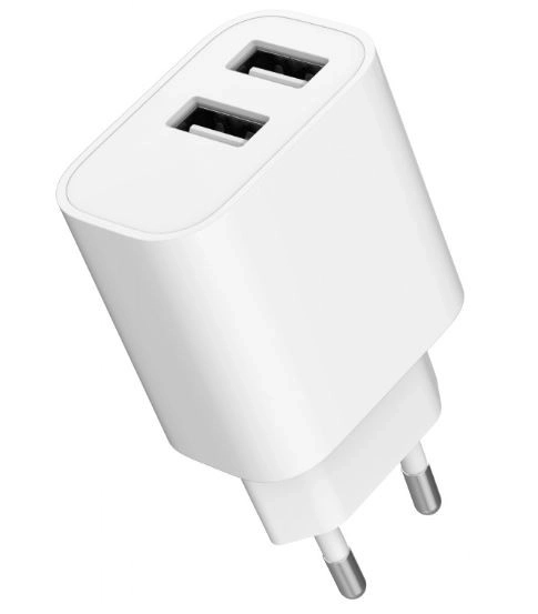 Fehér dupla portos USB töltő 2.4A