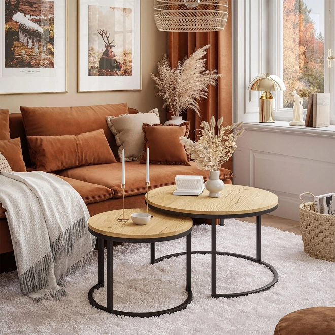 Modernhome kerek dohányzóasztal készlet loft design
