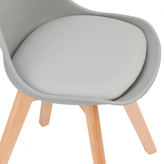 Székek, nappali és étkező székek készlete párnával, világosszürke ModernHome