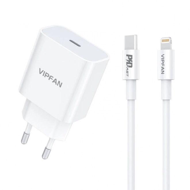 Falra szerelhető töltő USB-C 20W QC 3.0 villámlás kábel