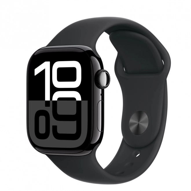 Apple Watch Series 10 GPS 42 mm-es alumínium tok onyx színben fekete sportpánttal - M/L méret