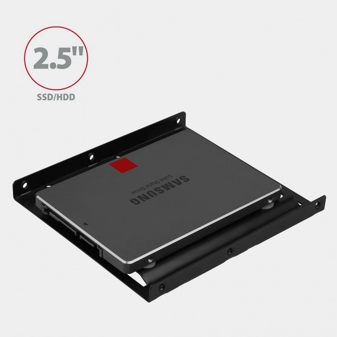 Fekete AXAGON HDD/SSD beépítő keret 2,5"-ról 3,5"-ra