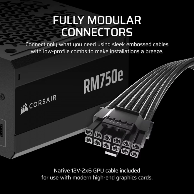 Corsair RM750e teljesen moduláris tápegység