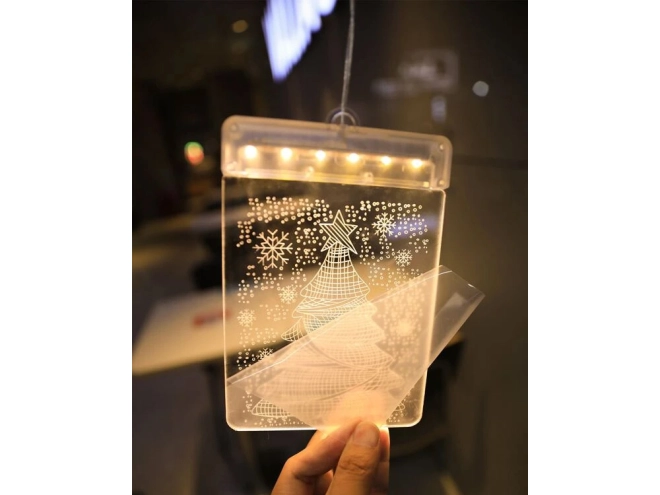 Elegáns, kétoldalról látható 3D ablakdísz