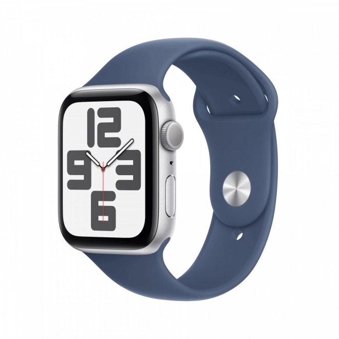 Ezüst Apple Watch SE GPS 40 mm alumínium tok, farmer színű sport szíjjal - S/M méretben