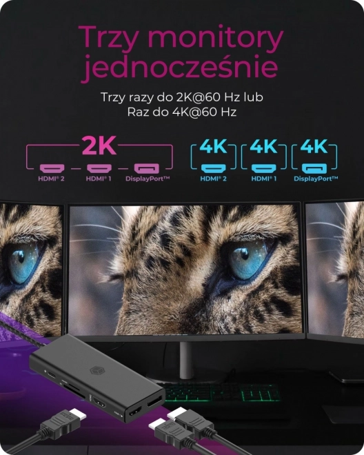 9 az 1-ben dokkoló állomás HDMI, DP, CR, TYPE-C