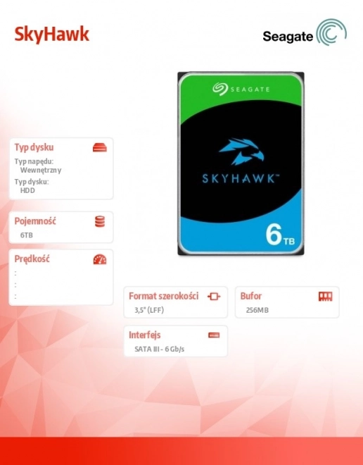 SkyHawk felügyeleti merevlemez 6TB