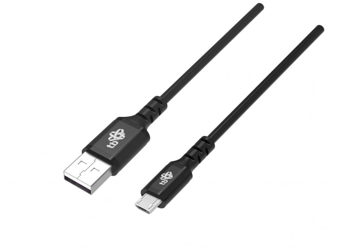 Fekete szilikon USB - Micro USB kábel gyorstöltéssel