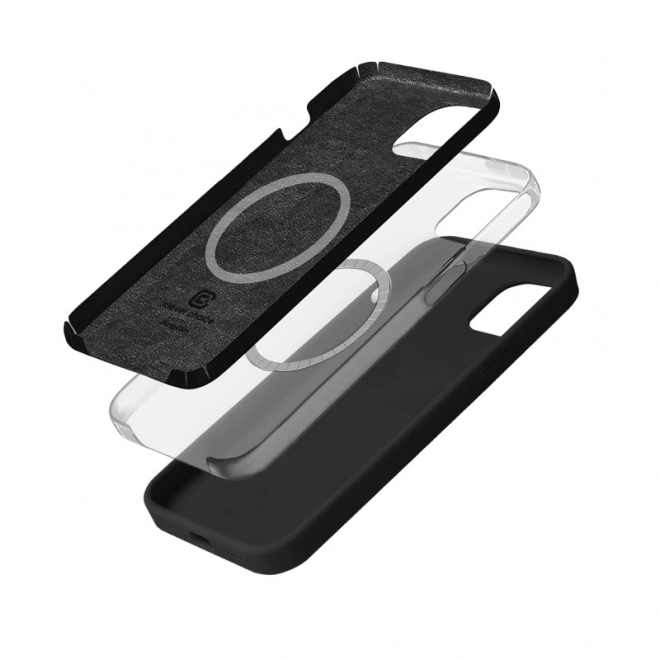 Szilikon tok mágneses iPhone 15-höz - fekete