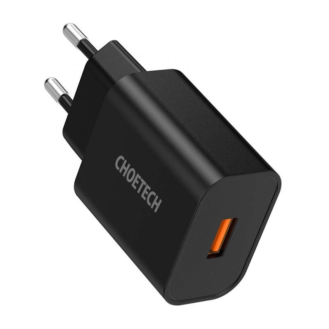 Gyors töltő Choetech USB-A 18W - Fekete