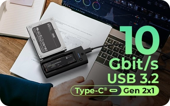 SSD és HDD dokkolóállomás USB 3.2 Gen 2-vel