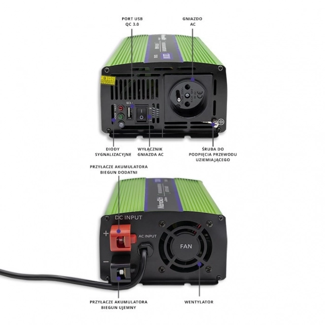 Csomagban: Qoltec Prémium Inverter 600W Csatlakozóval