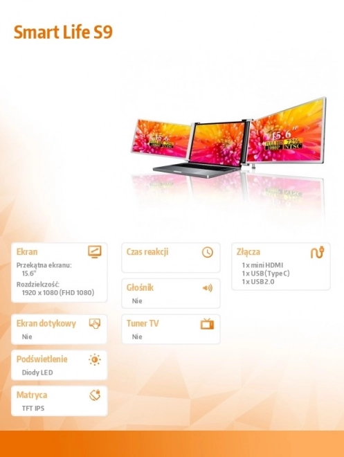 Két Smart Life S9 przenosne monitor