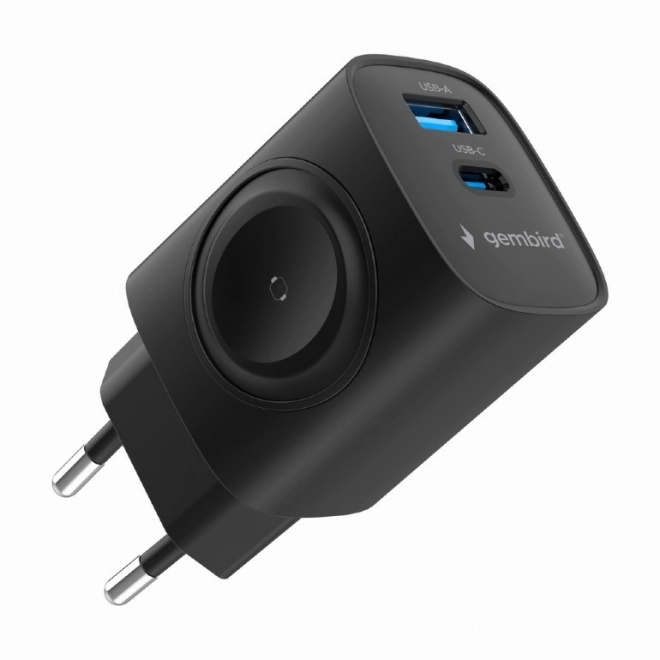 20W USB-C és USB-A PowerDelivery gyorstöltő, fekete