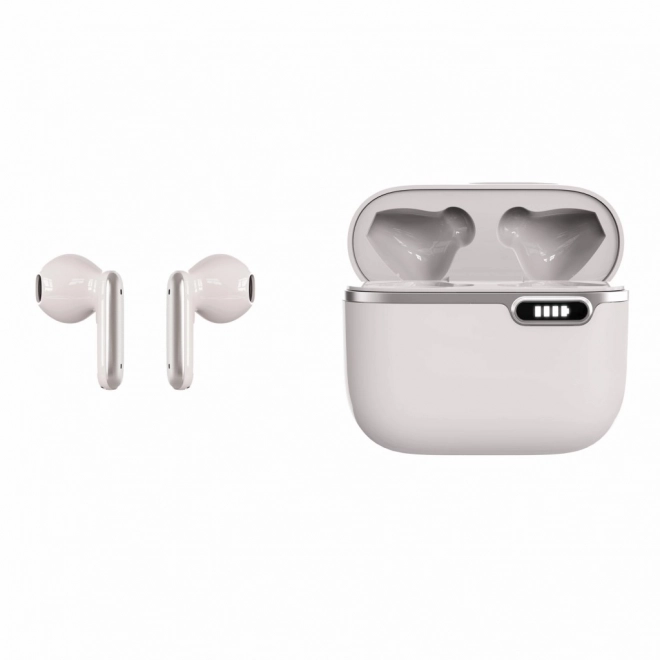 Fehér Bluetooth fejhallgató HQ mikrofonnal TWS (USB-C)