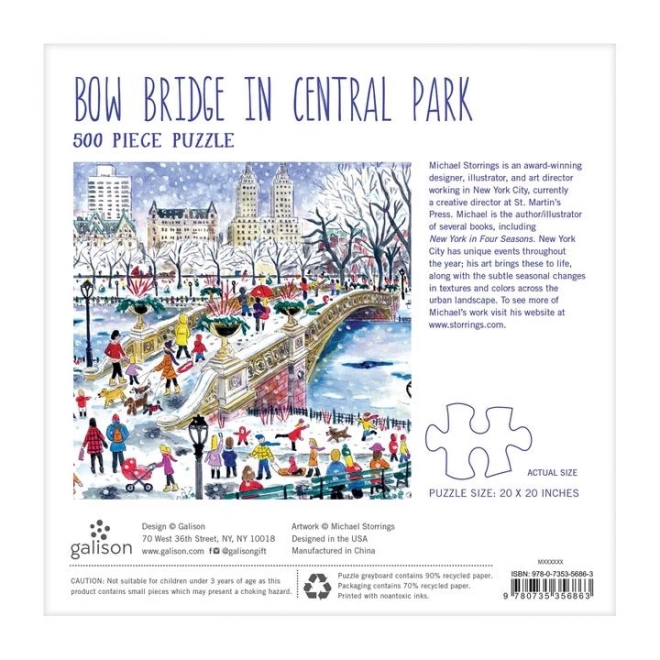 Galison Central Park Bow Bridge puzzle 500 darabos