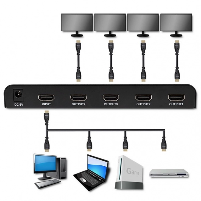 Aktív HDMI elosztó 4K kompatibilitással