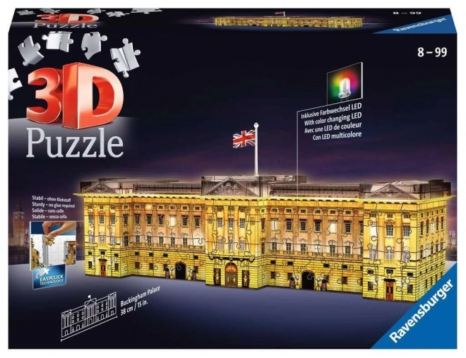 Világító 3D puzzle éjszakai kiadás Buckingham-palota