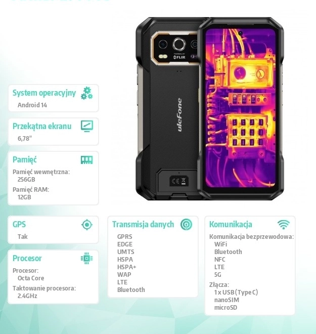 Okostelefon Armor 27T Pro 5G 12/256GB fekete