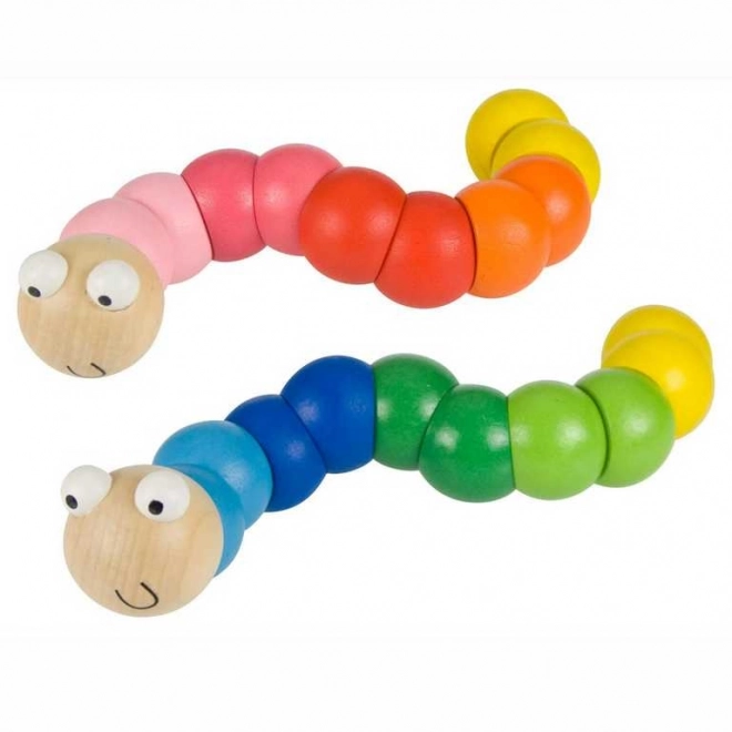 Színes fából készült kukac - Bigjigs Toys