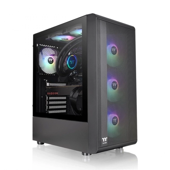 Számítógép ház S200 edzett üveggel és RGB világítással