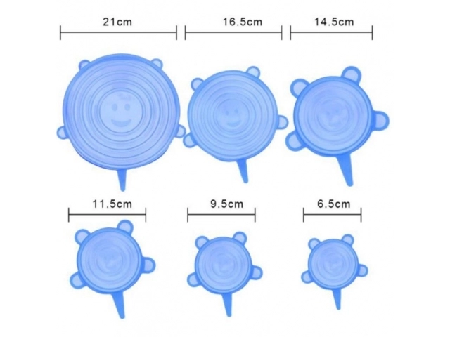 Sokoldalú szilikon fedőkészlet 6 db – Kék