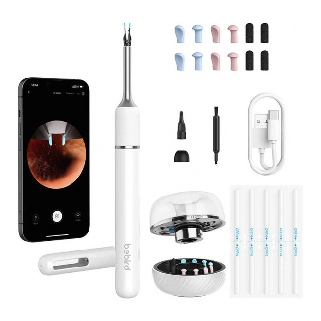 Bebird Note 5 Pro otoszkóp kamerával fül tisztításához fehér